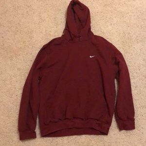 Maroon Vintage Nike Hoodie Mens Large